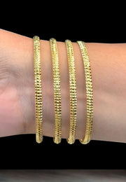 Beautiful bangles with gold plain